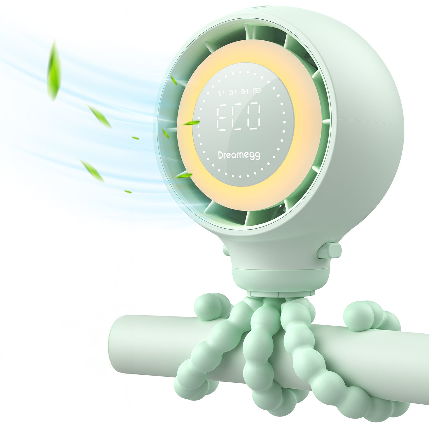 dreamegg portable fan cooling stroller fan for baby, 4000mah usb rechargeable for travel
