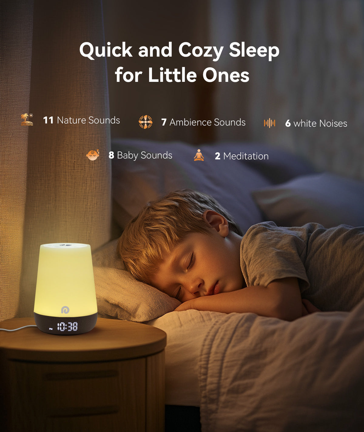 Dreamegg Sound Machine Baby - White Noise Sound Machine Baby With Night Light, Ok to Wake Alarm Clock, 34 Soothing Sounds, Sleep Trainer, Routine Builder, App Control for Kids Nursery Sleeping Bedroom