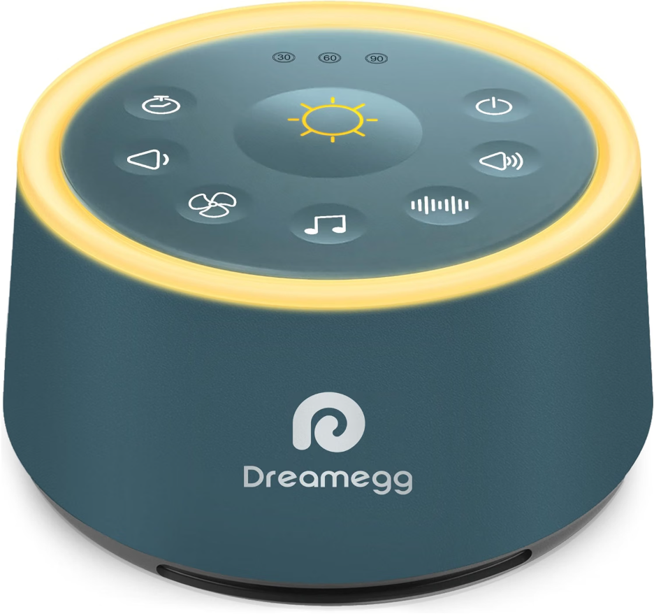 Dreamegg White Noise Machine, Sound Machine Baby, Night Light, White 24 Soothing Sounds, 3 Auto-off Timer, Soothing Night Light, Headphone jack, White Noise Machine for Baby, Adult, Gift, D1