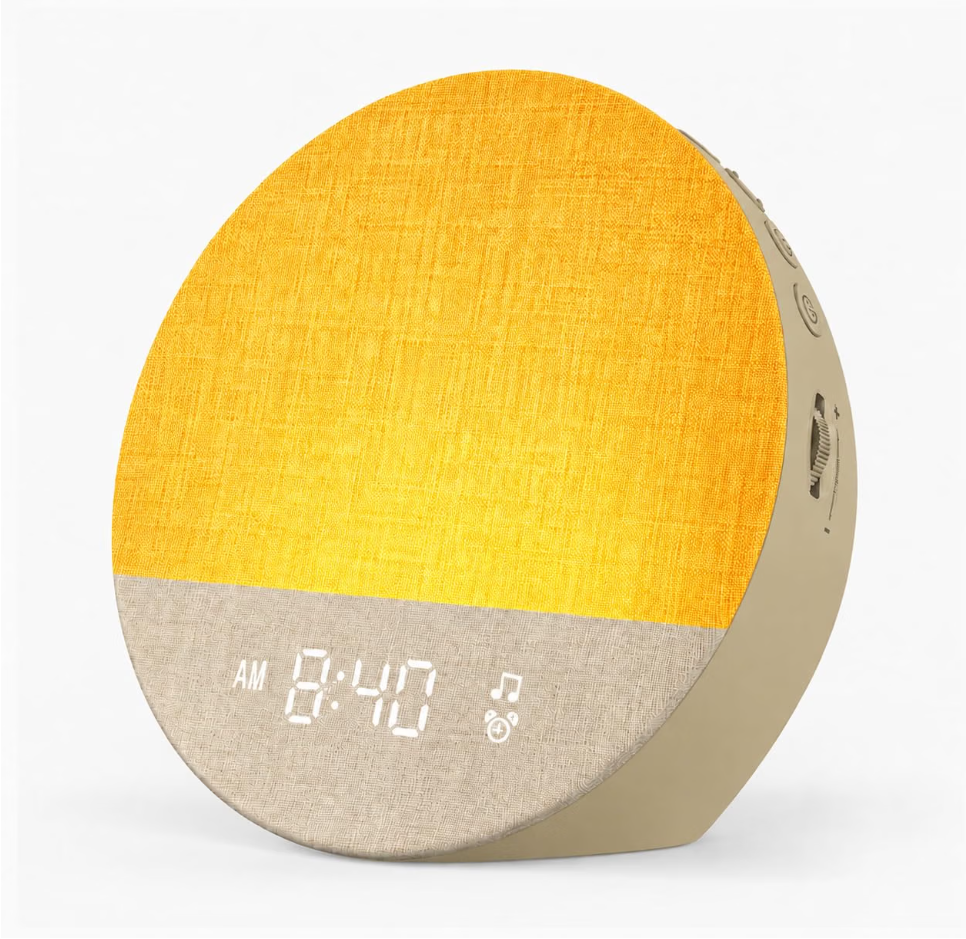 Dreamegg Sunrise 1, Natural Sunrise Alarm Clock, White Noise Machine, Khaki 29 Soothing Sound, Dimmable Night Light, Customizable Sleep Routines with Timer, Alarm Clock for Bedroom, Adults, Baby, Decor