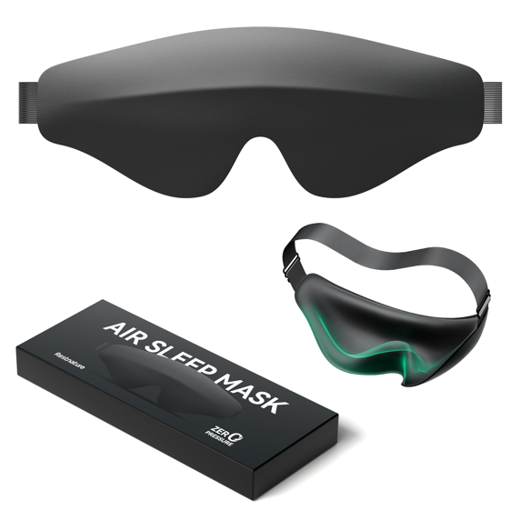 Restnature Sleep Mask, 100% Blackout, Adjustable & Secure Fit, Black Eye Mask for Sleeping