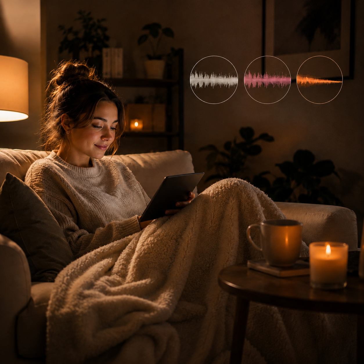 White noise, pink noise and brown noise illustrated for a side-by-side sleep sound comparison