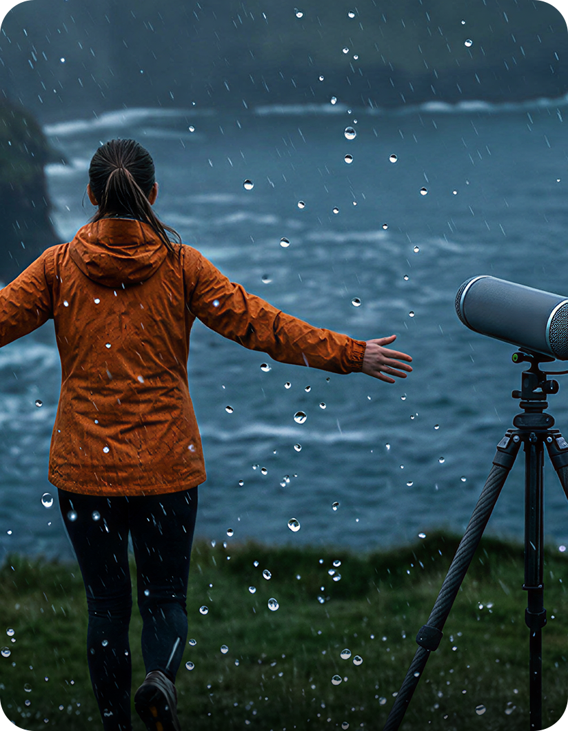 A nature sound being recorded in the place where it happens