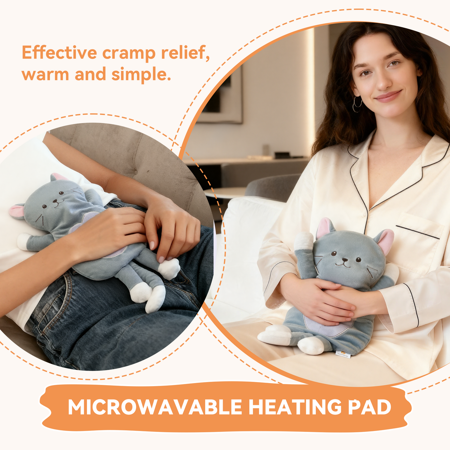 dreamegg heating pad for period cramps relief, microwavable heating pads