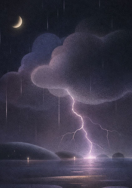 Thunderstorm illustration for the Rainy Evening sound preview