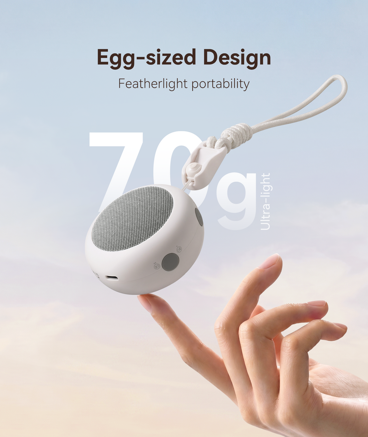 Dreamegg Lite Cozy Portable White Noise Machine für Babys, 70g, Mini, USB-C