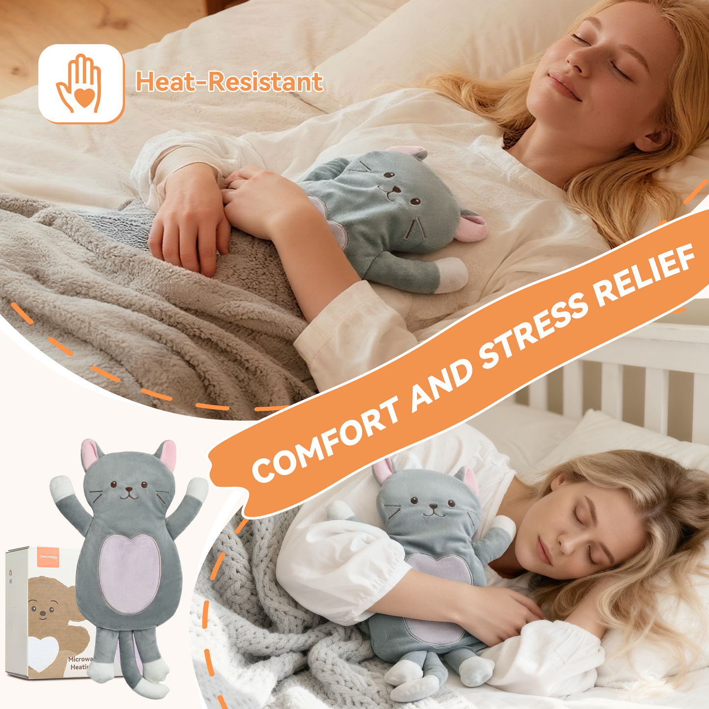 dreamegg heating pad for period cramps relief, microwavable heating pads