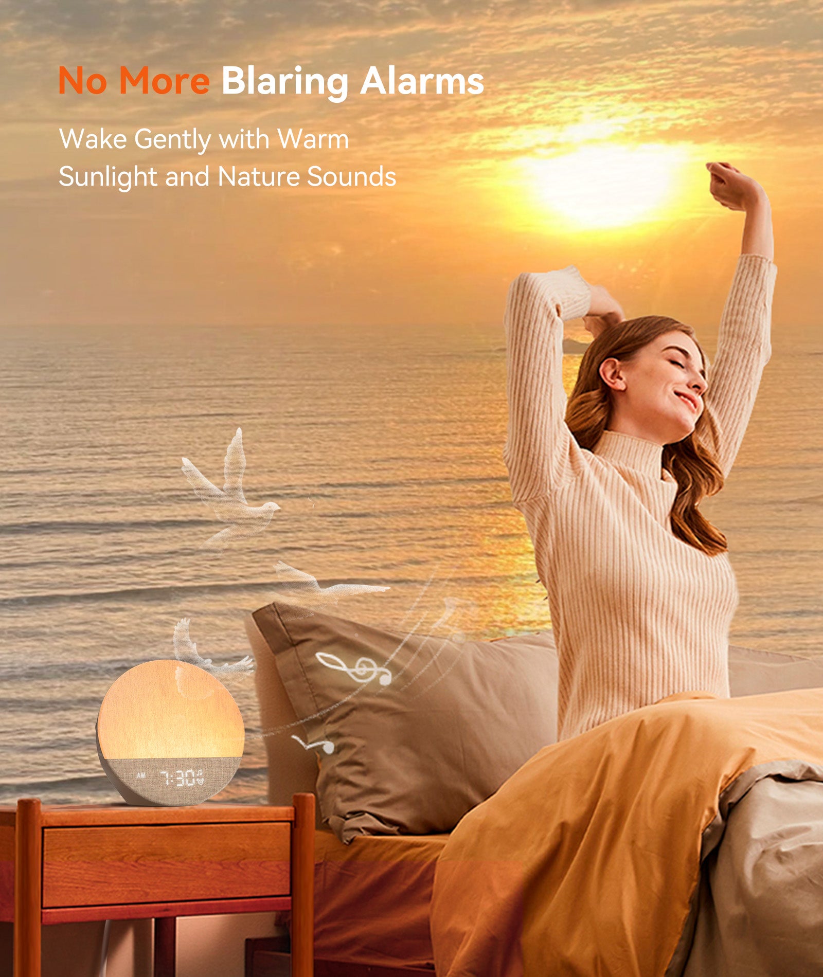 Dreamegg Sunrise Alarm Clock, Natural Wake up Light, White Noise Machine