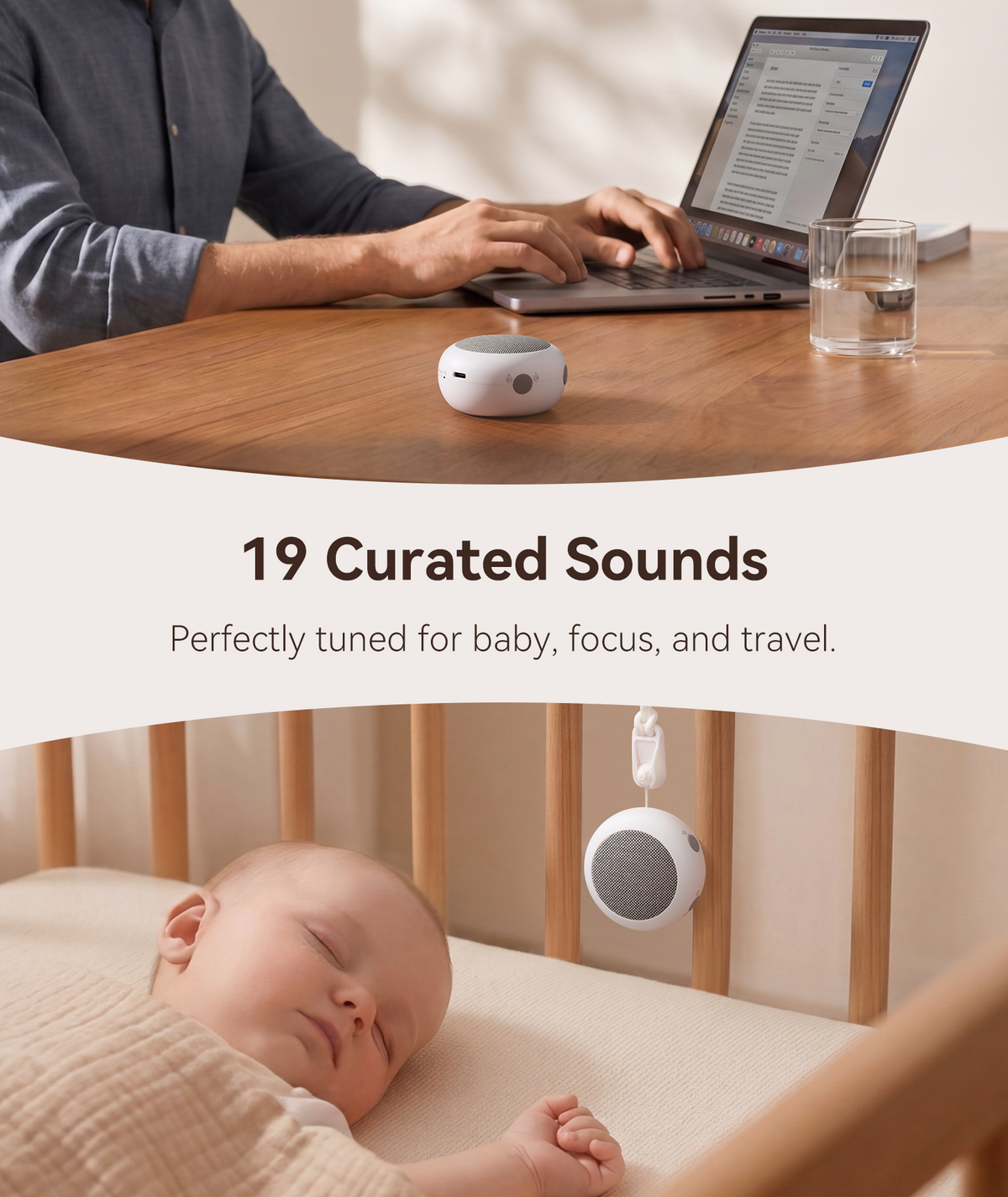 Dreamegg Lite Cozy Portable White Noise Machine für Babys, 70g, Mini, USB-C