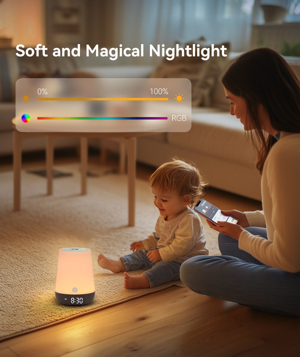 Dreamegg Sound Machine Baby - White Noise Sound Machine Baby With Night Light, Ok to Wake Alarm Clock, 34 Soothing Sounds, Sleep Trainer, Routine Builder, App Control for Kids Nursery Sleeping Bedroom