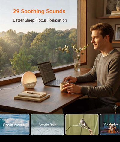 Dreamegg Sunrise Alarm Clock, Natural Wake up Light, White Noise Machine