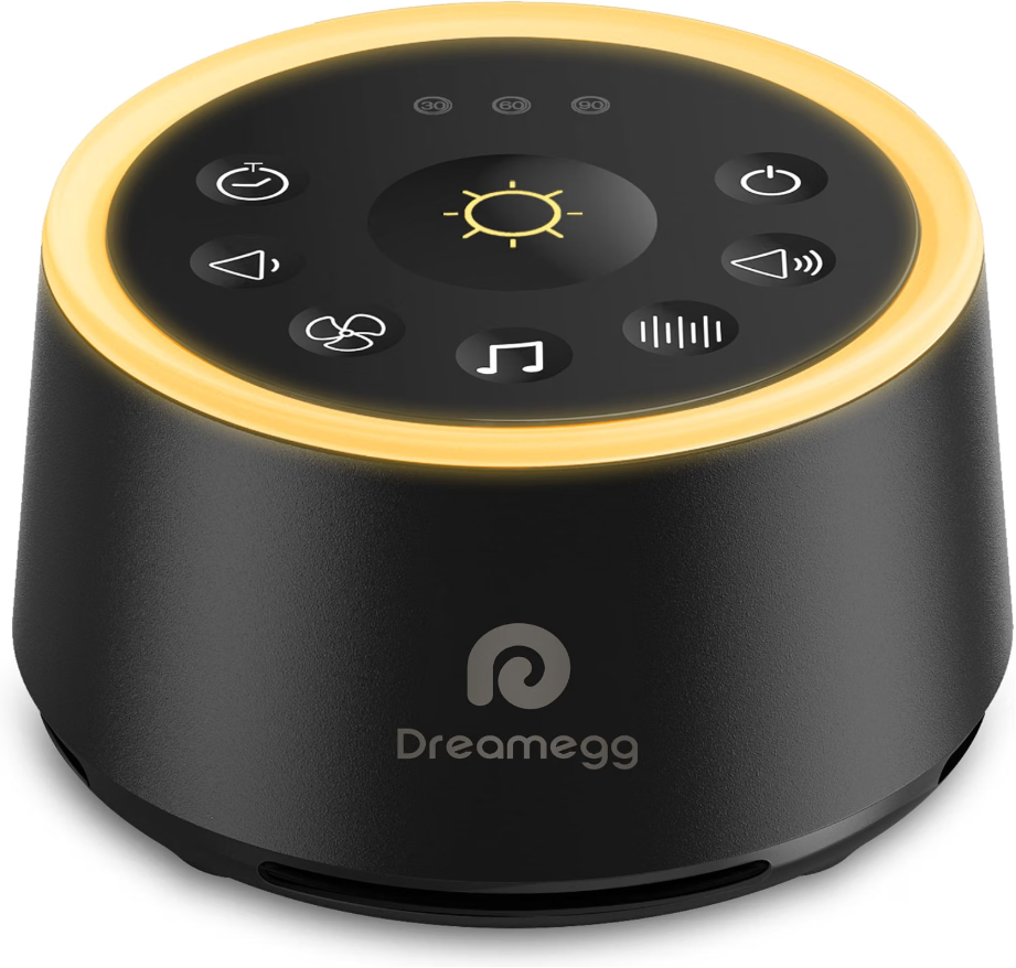 Dreamegg White Noise Machine, Sound Machine Baby, Night Light, White 24 Soothing Sounds, 3 Auto-off Timer, Soothing Night Light, Headphone jack, White Noise Machine for Baby, Adult, Gift, D1