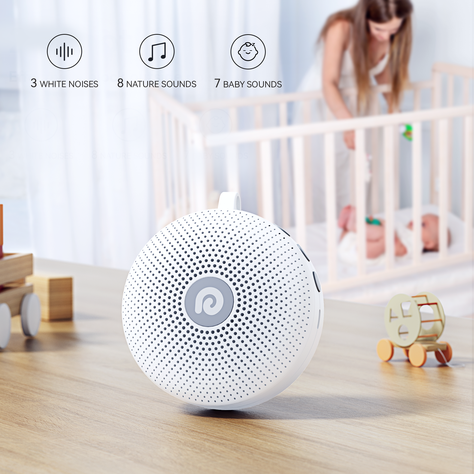 Dreamegg White Noise Machine - Portable Sound Machine for Baby Adult,  Feature