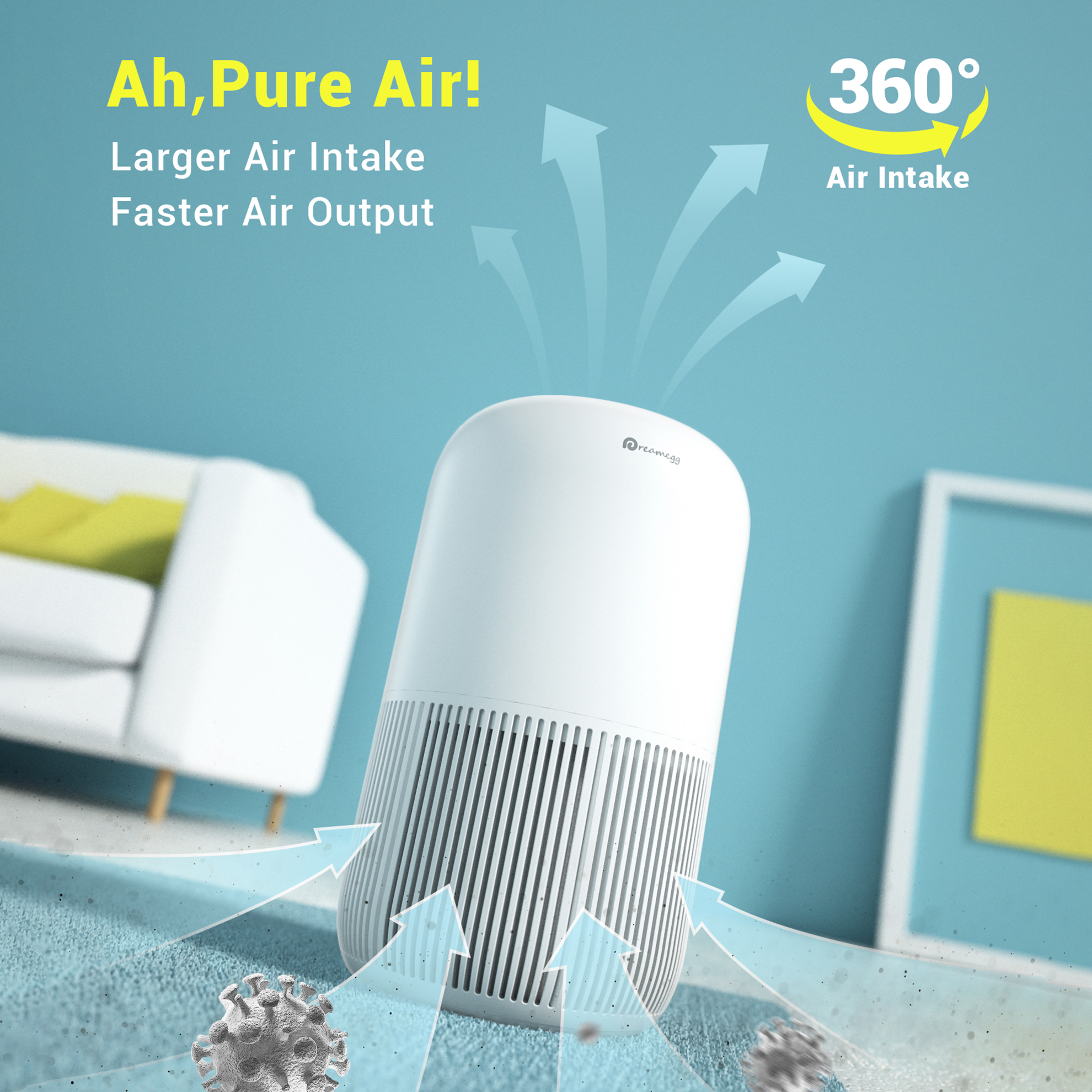 HEPA Air Filter Replacement  Air Purifier for Dorm Room - Dreamegg
